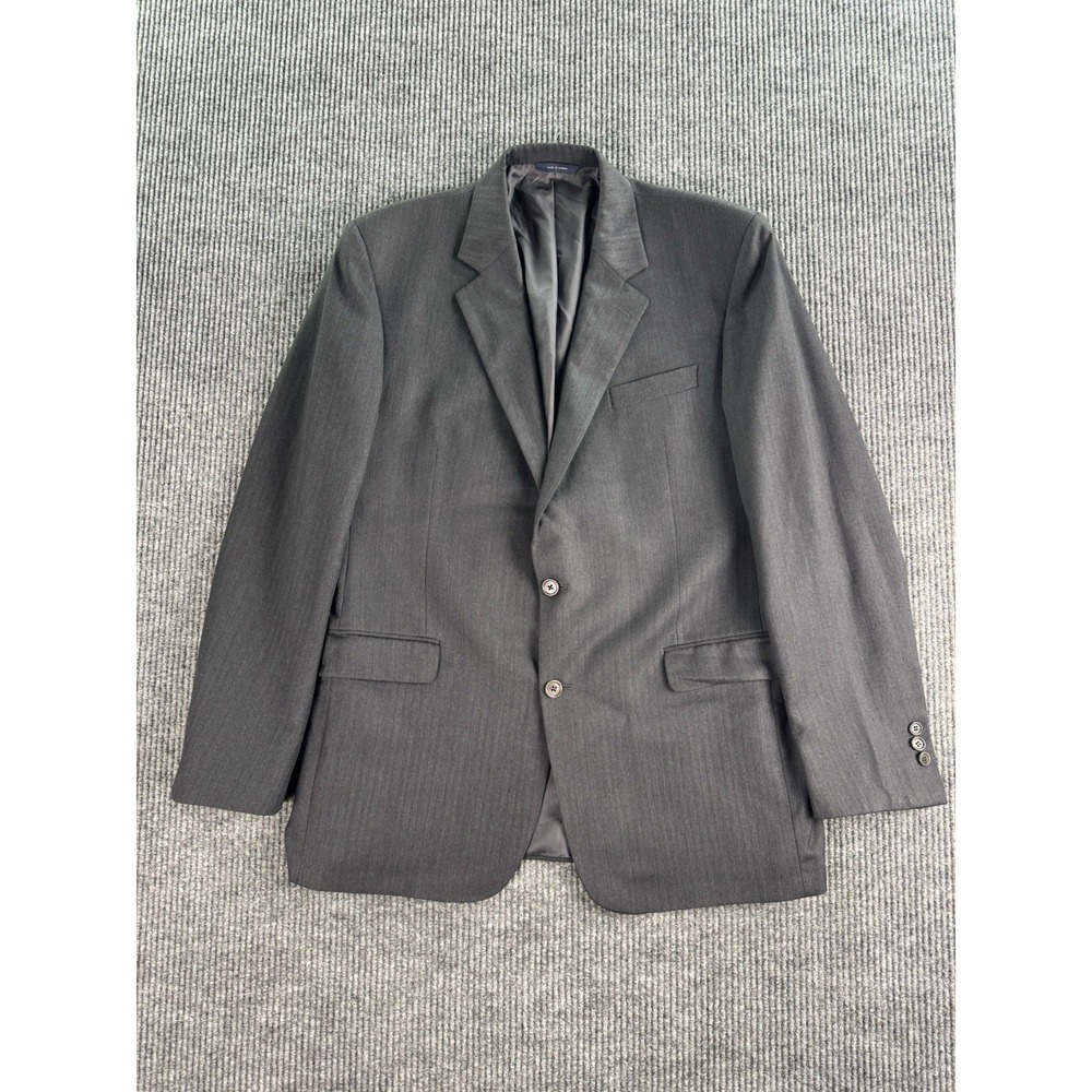 Brooks Brothers Jacket 44 L Gray Wool Herringbone Madison 1818 Saxxon Designer